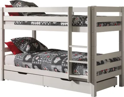 Produktbild von Etagenbett Karolina 210x105x140 Hochbett Massivholz Weiß