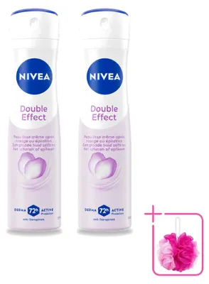 Image de 2 x Déodorant anti-transpirant NIVEA Double Effet - Spray - 150 ml - Lot de 2
