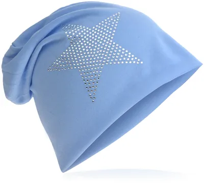 Produktbild von Beanie Muetze Strass Stern Babyblau
