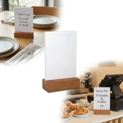 Obrázek produktu pro Reklamní cedule z PLEXIGLASU A6 18 x 10 cm STAND PRESENTATOR BROWN