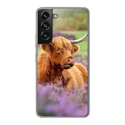 Produktbild von MuchoWow® Handyhülle Schutzhülle Hülle für Samsung Galaxy S22 Schottischer Highlander - Braun - Büsche Silikon Softcase Handy Hülle - Mobiltelefonhülle