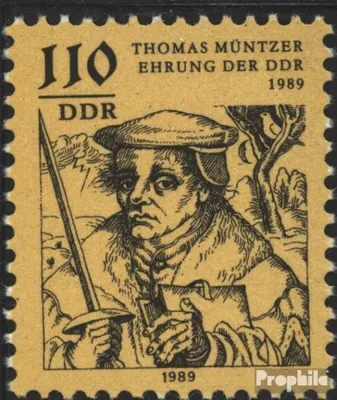 Produktbild von Briefmarken DDR 1989 Mi 3237 (kompl.Ausgabe) postfrisch 500.Geburtstag von Müntzer (I) / Bl.97
