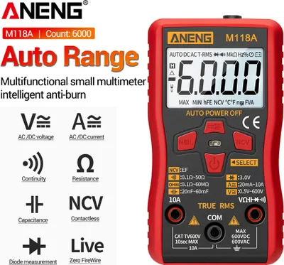 Produktbild von ANENG M118A Auto Ranging Digital Multimeter Hochgenaues TRMS 6000 zaehlt Spannung Strom Ohm Kapazitaetsdiode Multi Tester