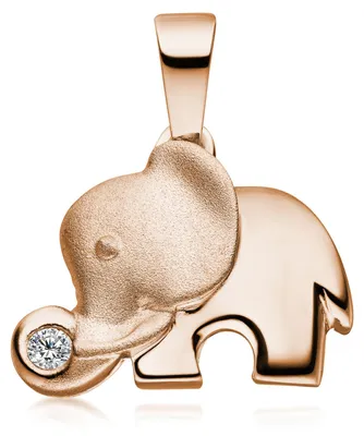 Produktbild von MATERIA by Matthias Wagner Kettenanhänger Elefant Rosegold 925 Silber vergoldet mit Zirkonia KA-99-Rose