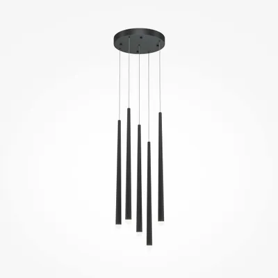 Immagine prodotto di Lampada a sospensione LED, 5 fiamme, alluminio, nero, H 65,3 cm