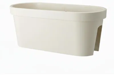Produktbild von Balkonblumentopf / Blumentopf - cremeweis - 60 x 25 cm - oval - Kunststoff - Outdoor / Gartentopfe