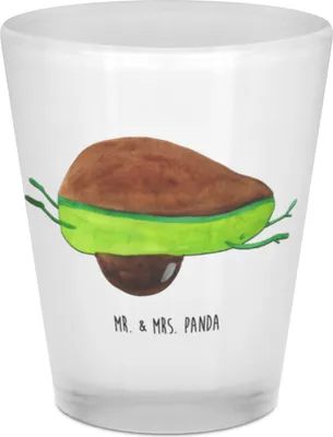 Produktbild von Mr. & Mrs. Panda Schnapsglas Avocado Yoga - Transparent - Geschenk, Bauch, Digestifglas, Hilfe, Pinnchen, Gläschen, Haha, Shotglas, Sport, Humor, Likör Glas
