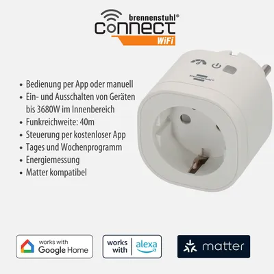 Productafbeelding van Brennenstuhl 1294880 Brennenstuhl WIFI Adapter XS01 Steckdose mit Energiemessung