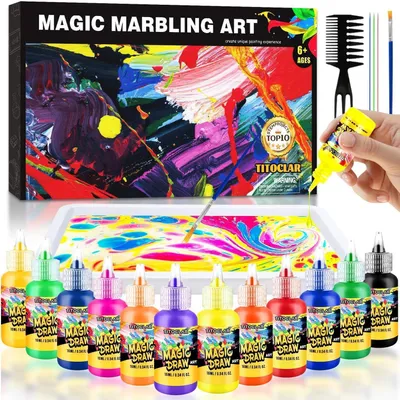 Immagine prodotto di Set per bambini per la tecnica della marmorizzazione con acqua, 10 colori, adatto a bambini dai 5 anni in su
