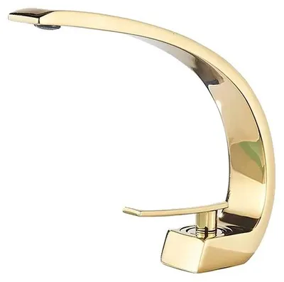 Imagen del producto de Grifo para lavabo, de montaje en superficie, diseño contemporáneo, color dorado