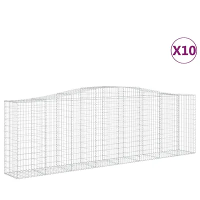 Produktbild von vidaXL Gabionen mit Hochbogen 10 Stk 400x50x120/140cm Verzinktes Eisen