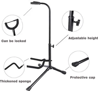Productafbeelding van Gitaarstandaard – Opklapbare standaard voor klassieke gitaren – Akoestische en elektrische gitaren, basgitaren – Reststukken voor muziekinstrumenten – 1 gitaar, 2 stuks