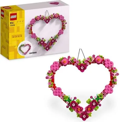 Produktbild von LEGO 40638 Herzförmige Dekoration, Bauset, Blumen, Ab 9 Jahren, DIY Valentinstag Geschenk