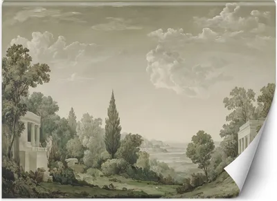 Obrázek produktu pro Nástěnná malba XXL architektura příroda krajina tapeta na stěnu 400x280 cm barva Zelená téma Krajiny