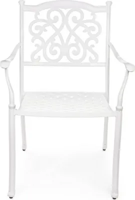 Produktbild von 4er Set Stühle Ivrea 65 x 60 x 92 cm Aluminium Weiß Wohnzimmer Esszimmer