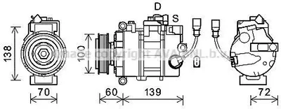 Produktbild von PRASCO VNK382 7SEU17C Klimaanlage Klimakompressor PAG 46 R134a für VW Transporter V Bus (7HB, 7HJ, 7EB, 7EJ, 7EF, 7EG, 7HF, 7EC) Multivan V