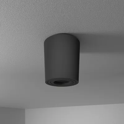 Produktbild von hoftronic LED Aufbaustrahler Rund GU10 IP65 Schwarz