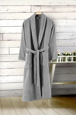 Produktbild von Bademantel grau (XL) 100 % Baumwolle