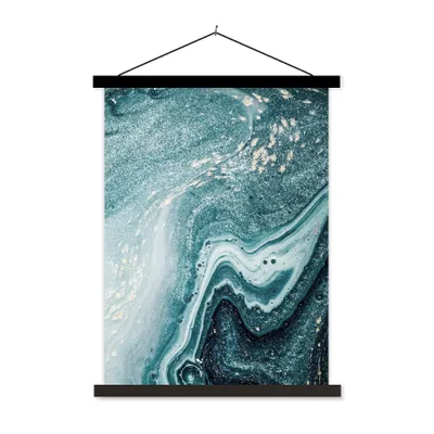 Produktbild von MuchoWow® Textilposter Edelsteine - Blau - Natur - Marmor - Abstrakt 40x53 cm mit schwarzem Rahmen - Abbildung