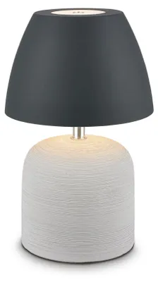 Produktbild von LED-Tischlampe, kabellos, IP44, dimmbar, Keramikfuß, 13,5 x 22 cm, grau-anthrazit