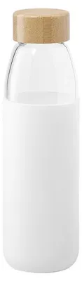 Produktbild von Glas-Wasserflasche/Getrankeflasche - Schutzhulle Weis - 540 ml