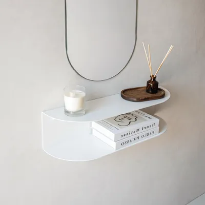 Produktbild von Wandkonsole Tisch aus Metall mit 2 Regalen, 60 cm