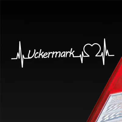 Produktbild von Auto Aufkleber Uckermark Puls Herzschlag mit Ferien Region Motiv 19x5 cm Weiss Glanz Sticker Heckscheibenaufkleber