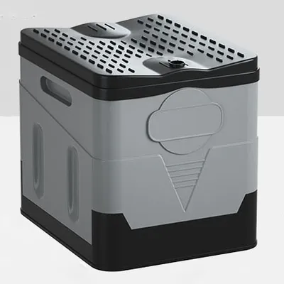 Imagen del producto de Inodoro portátil para automóvil – Ideal para camping y viajes, con asiento plegable, color gris