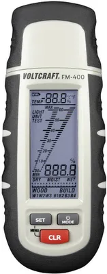 Produktbild von VOLTCRAFT FM-400 Materialfeuchtemessgerät Messbereich Baufeuchtigkeit (Bereich) 0.1 bis 24 % vol Messbereich Holzfeucht