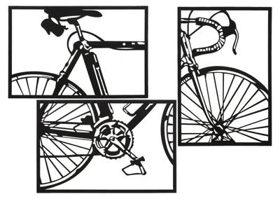 Produktbild von Mauro Ferretti Wandpaneel für Fahrräder, Set mit 3 Stück, jeweils 40 x 1,3 x 60 cm, schwarz