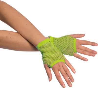 Produktbild von Netzhandschuhe kurz neongrün