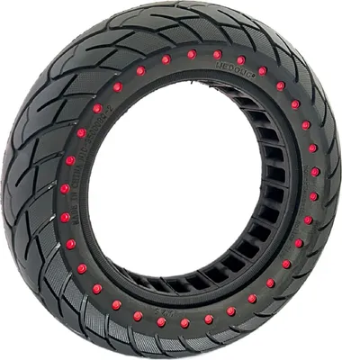 Produktbild von Vollgummireifen 10x2,5" Punkte Rot (34mm Felgenbett)