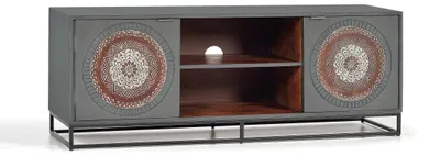 Immagine prodotto di Mobile TV in legno di mango con motivo mandala, 55 cm x 150 cm x 40 cm Giner y Colomer