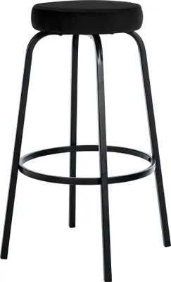 Produktbild von CLP Barhocker Kamari gepolstert Samt- oder Kunstlederbezug Metallgestell schwarz Material Samt