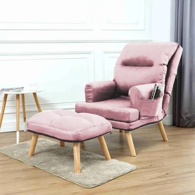 Produktbild von Liegesessel Sessel Relaxsessel Nemo mit Fußhocker Rückenlehne 5-stufig einstellbar seitliche Fächer, Farbe: Amor Velvet 4308