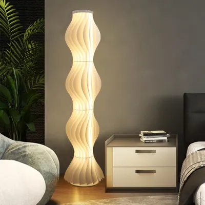 Zdjęcie produktu dla WISFOR Lampa stojąca do salonu, dekoracyjna lampa stojąca z włącznikiem nożnym, lampa stojąca z 3 trybami regulacji jasności, nowoczesna lampa LED stojąca do salonu i sypialni