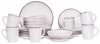 Produktbild von Tafelservice Prima Deco rund 48-teilig für 12 Personen aus Keramik weiß