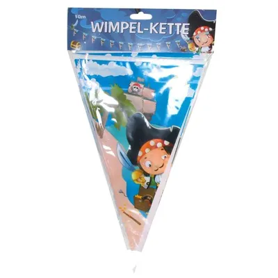 Produktbild von Wimpelgirlande Pirat zum Geburtstag, 10m, Kindergeburtstag Partydeko