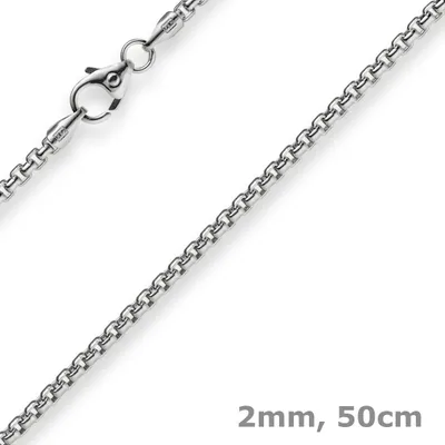 Produktbild von 2mm Venezianerkette rund 585 Gold Weißgold Kette Collier Halskette 50cm Damen