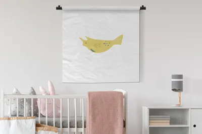 Produktbild von MuchoWow® Wandteppich Wandbehang Pastell - Fisch - Gelb 90x90 cm Tapisserie Dekoration Wandtuch - Wandaufhänger