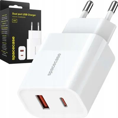 Produktbild von Spacecase 20W USB-Ladegerät Weiß USB-A/USB-C