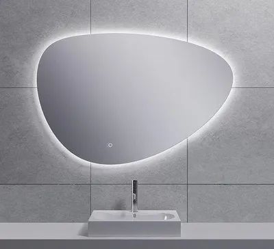 Image de FENOMÉ Delafon Miroir de salle de bain "organique" - Eclairage LED variable & antibuée - 120 cm de large