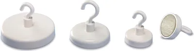 Zdjęcie produktu dla magnetoplan 52625 Magnes haczykowy biały Średnica: 25 mm
