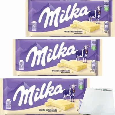 Produktbild von Milka Weisse 3er Pack (3x90g Tafel) + usy Block