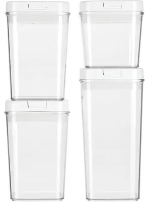 Produktbild von mDesign Frischhaltedosen Vorratsdosen Aufbewahrung Organizer 4er-Set Transparent