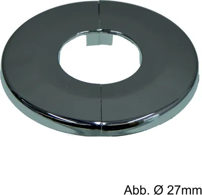 Produktbild von Klapprosetten verchromt, Ø 65 x h 6,5 mm, (DN 15 - 1/2"), Ø 22 mm