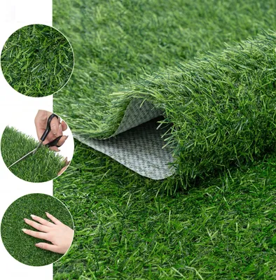 Zdjęcie produktu dla Dywan trawnikowy, sztuczna trawa dywan zewnętrzny długi 50x100 cm antypoślizgowy i szybkoschnący, przepuszczający wodę dywan trawnikowy na zewnątrz na taras, ogród, wejście - zielony