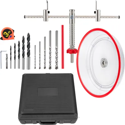 Image de SucceBuy : kits de découpe réglables pour des diamètres de 1 5/8 à 8 pouces, adaptés aux luminaires encastrés, aux haut-parleurs de plafond et aux bouches d'aération.