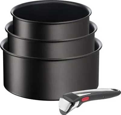 Produktbild von Tefal Ingenio Unlimited L7639343, Kochset, Schwarz, Aluminium, Titan, Schwarz, Abnehmbar