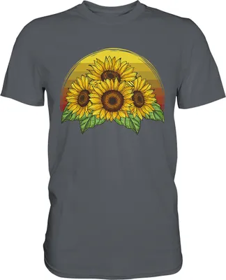 Produktbild von Retro Sonnenblumen T-Shirt Gärtner Geschenk – Dark Grey / M